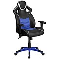 High Back Monterey Blue Vinyl Executive Swivel Office Chair with Inner-Coil Spring Comfort Seat and Blue Base [CP-B331A01-BL-GG]