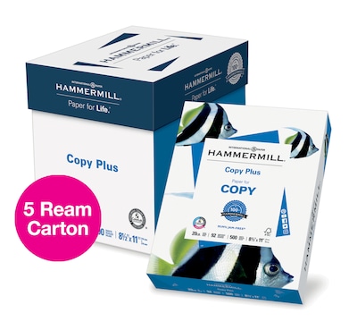 HammerMill(r) Copy Plus Copy Paper, 8.5&quot; x 11&quot;, 4 Ream Case