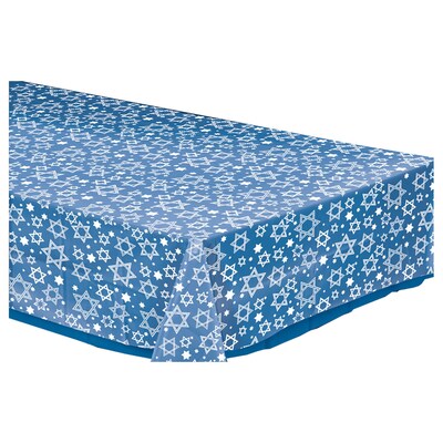 Amscan Star of David Plastic Tablecover, Clear, 54 x 108, 5/Pack (571207)