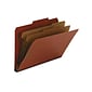 Smead 100% Recycled Pressboard Classification Folders, 2" Expansion, Legal Size, 2 Dividers, Red, 10/Box (19023)