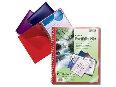 8 Pocket Custom Presentation Folder, Assorted, 12/Pack