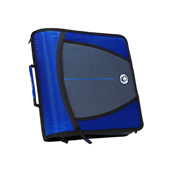 Case It Mighty Zip Tab 3 3-Ring Zipper Binder, Blue (D146BLUE)