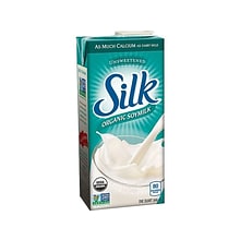 Silk Organic Unsweetened Original Lactose Free Soy Milk, 32 oz., 6/Carton (WWI00106)