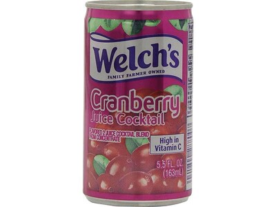 Welchs Cranberry Juice, 5.5 oz., 48/Carton (28800)
