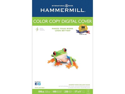 Hammermill® Premium Color Copy Cover Paper, 100lb, 17 x 11, 100 Bright, White, 750/Case