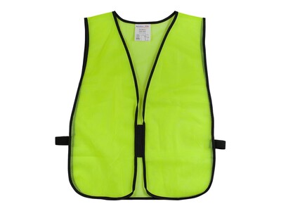 Protective Industrial Products High Visibility Sleeveless Safety Vest, Lime Yellow, One Size, 50/Pac