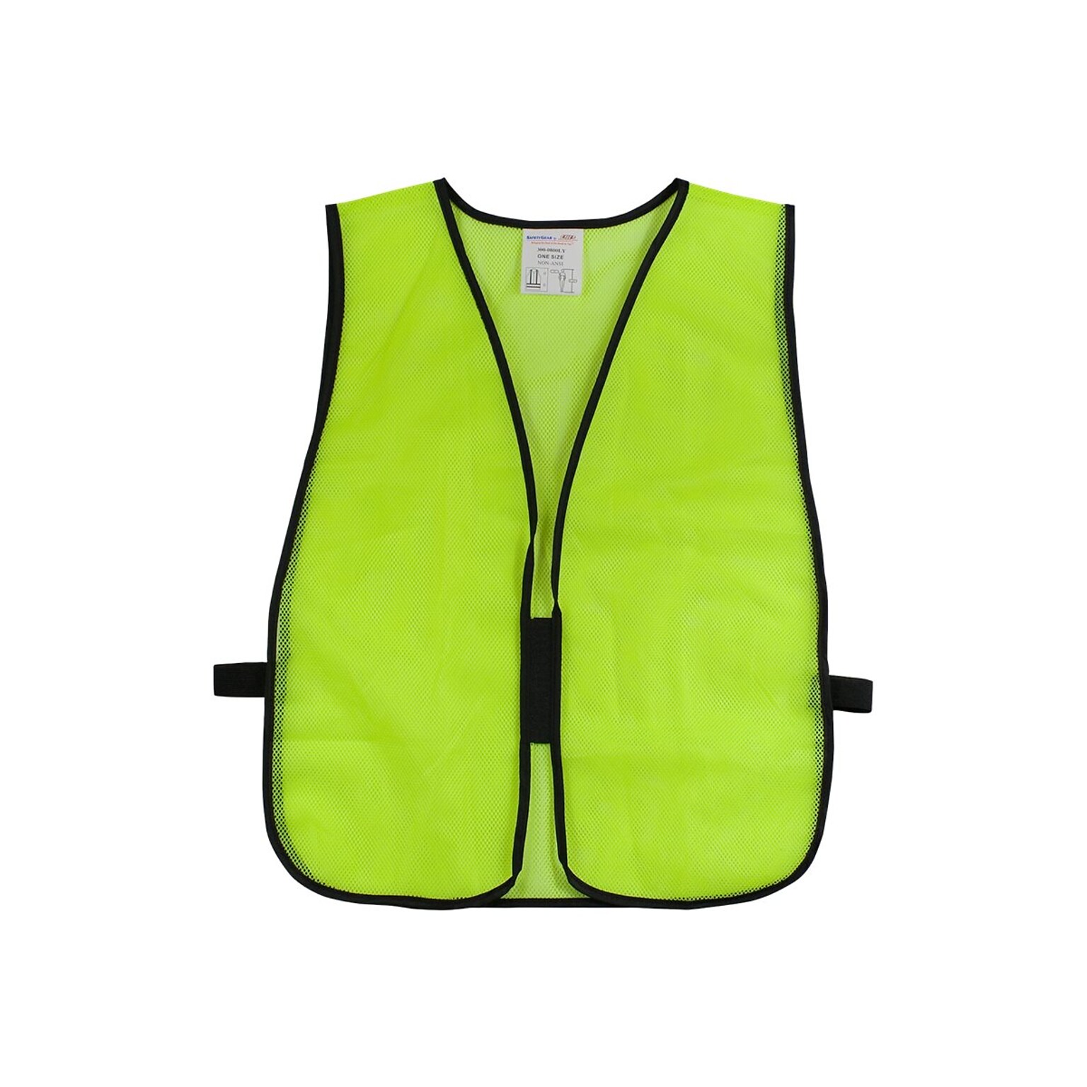 Protective Industrial Products High Visibility Sleeveless Safety Vest, Lime Yellow, One Size, 50/Pack (300-0800-LYX)