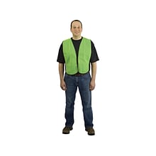 Protective Industrial Products High Visibility Sleeveless Safety Vest, Hi-Vis Lime Yellow, One Size,