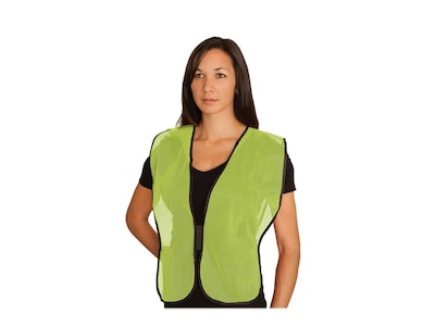 Protective Industrial Products High Visibility Sleeveless Safety Vest, Lime Yellow, One Size, 50/Pack (300-0800-LYX)