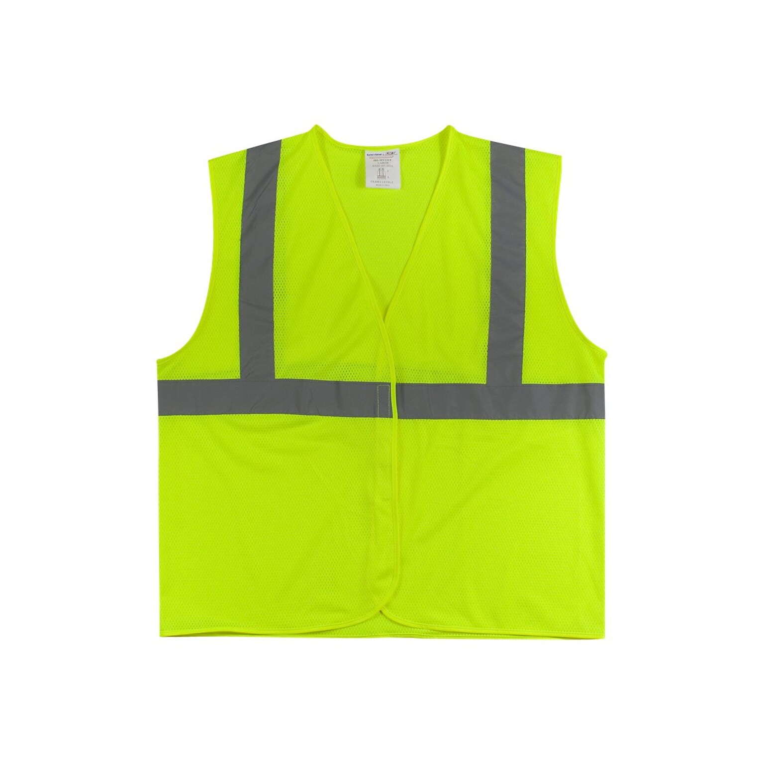 PIP Hook & Loop Safety Vest, ANSI Class R2, Hi-Vis Lime Yellow, 2X-Large (302-MVGLY-2X)