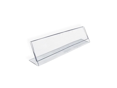 Azar Displays L-Shaped Sign Holders, Clear Acrylic, 10/Pack (112703)
