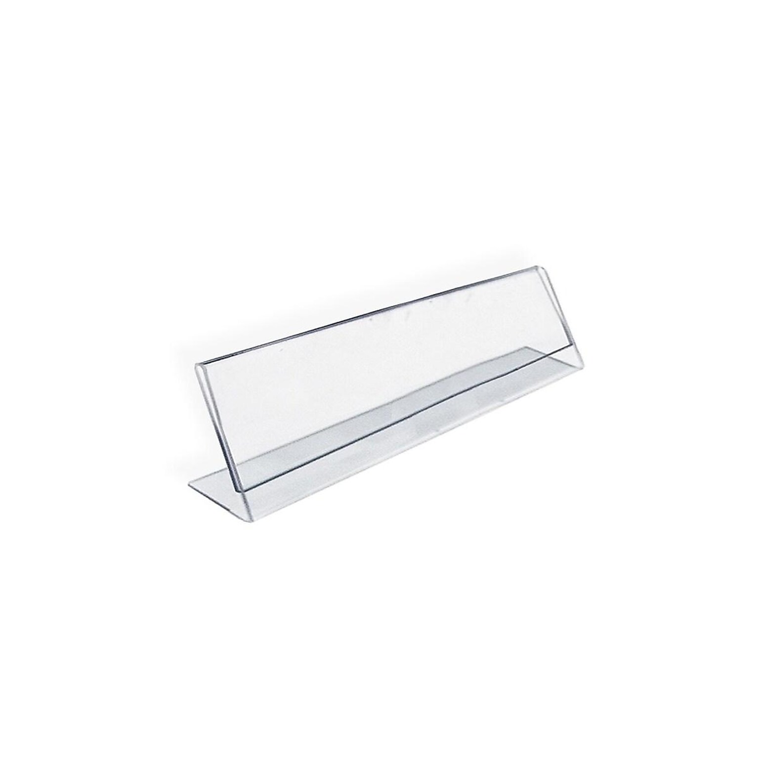 Azar Nameplate Holders, 8 x 2, Horizontal, Tabletop, Clear Acrylic, 10/Pack (112703)