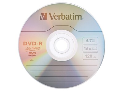 Verbatim Life Series 97176 16x DVD-R, Silver, 50/Pack