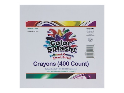 Color Splash PlusPack Crayons, 400/Box (SC889)