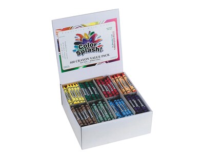 Color Splash PlusPack Crayons, 400/Box (SC889)