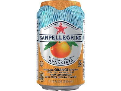 San Pellegrino® Sparkling Fruit Beverages, Orange, 11.15oz. Can, 12/PK (12224740)
