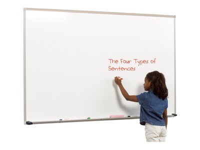 Best-Rite Deluxe Porcelain Dry-Erase Whiteboard, Anodized Aluminum Frame, 8' x 4' (202AH-25)
