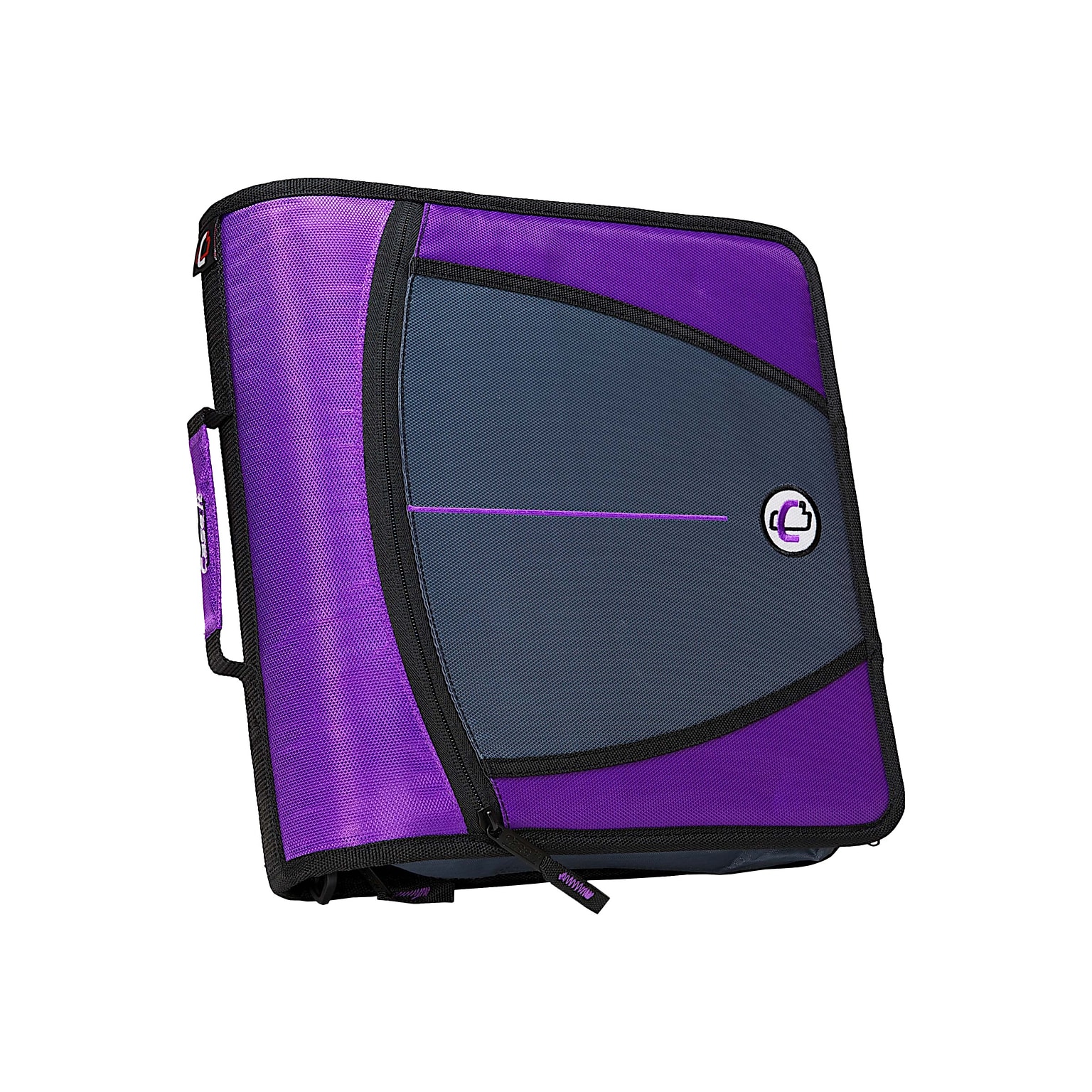 Case It Mighty Zip Tab 3 3-Ring Zipper Binders, Purple (D-146 PUR)