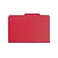 Smead Pressboard Classification Folders with SafeSHIELD Fasteners, Legal Size, 2 Dividers, Bright Red, 10/Box (19031)