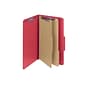 Smead Pressboard Classification Folders with SafeSHIELD Fasteners, Legal Size, 2 Dividers, Bright Red, 10/Box (19031)