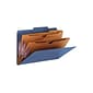 Smead Pressboard Classification Folders, 2/5-Cut Tab, Legal Size, 2 Dividers, Dark Blue, 10/Box (19077)
