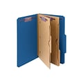 Smead Pressboard Classification Folders, 2/5-Cut Tab, Legal Size, 2 Dividers, Dark Blue, 10/Box (190