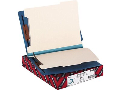 Smead End Tab Heavy DutyClassification Folders, 2 Expansion, Letter Size, 2 Dividers, Blue, 10/Box