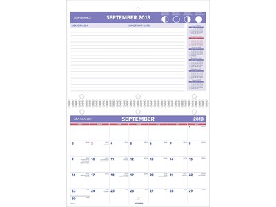 2018-2019 Academic AT-A-GLANCE 8H x 11W Wall Calendar, Plan-A-Month, White (SK161619)
