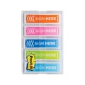 Post-it® Sign Here Printed Flags, .47 x 1.7, Assorted Colors, 100 Flags (684-SH-OPBLA)