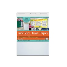 Pacon Heavy Duty Chart Paper, 24 x 32, Unruled, White, 25 Sheets/Pad, 4 Pads/Carton (3371)