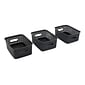 Advantus Weave Plastic Bins, Black, 3/Pack (AVT40326)