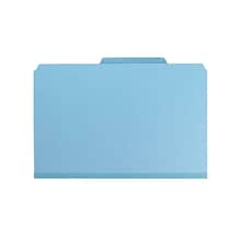 Smead Pressboard Classification Folders with SafeSHIELD Fasteners, 2 Expansion, Legal Size, 1 Divid