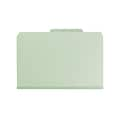 Smead Pressboard Classification Folders with SafeSHIELD Fasteners, Legal Size, 1 Divider, Gray/Green