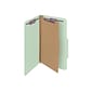 Smead Pressboard Classification Folders with SafeSHIELD Fasteners, Legal Size, 1 Divider, Gray/Green, 10/Box (18776)