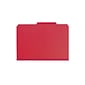 Smead Pressboard Classification Folders with SafeSHIELD Fasteners, Legal Size, 1 Divider, Bright Red, 10/Box (18731)