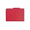 Smead Pressboard Classification Folders with SafeSHIELD Fasteners, Legal Size, 1 Divider, Bright Red