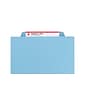 Smead Pressboard Classification Folders with SafeSHIELD Fasteners, 2" Expansion, Legal Size, Blue, 10/Box (19081)