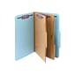 Smead Pressboard Classification Folders with SafeSHIELD Fasteners, 2" Expansion, Legal Size, Blue, 10/Box (19081)