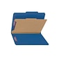 Smead Pressboard Classification Folders with SafeSHIELD Fasteners, Legal Size, 1 Divider, Dark Blue, 10/Box (18732)