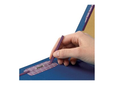 Smead Pressboard Classification Folders with SafeSHIELD Fasteners, Legal Size, 1 Divider, Dark Blue, 10/Box (18732)