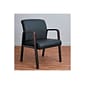 Alera Reception Lounge Leather Guest Chair, Black/Mahogany (ALERL4319M)