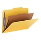 Smead Pressboard Classification Folders with SafeSHIELD Fasteners, 2" Expansion, Legal Size, 1 Divider, Yellow, 10/Box (18734)