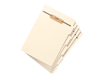 Smead Folder Dividers with Fastener, Side 1/5-Cut Tab, Letter Size, Manila, 10/Box (35605)