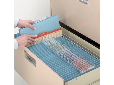 Smead Heavy Duty Classification Folders, 2" Expansion, Letter Size, 1 Divider, Blue, 10/Box (13701)