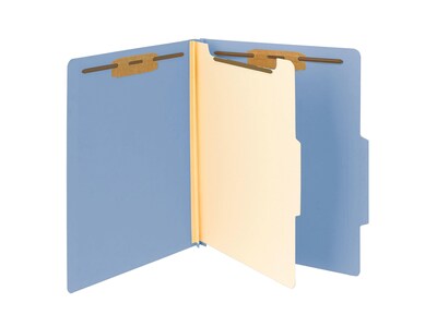 Smead Heavy Duty Classification Folders, 2" Expansion, Letter Size, 1 Divider, Blue, 10/Box (13701)