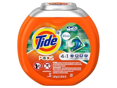 Tide PODS with Febreze, Liquid Laundry Detergent Pacs, Botanical Rain, 54 count (91618)