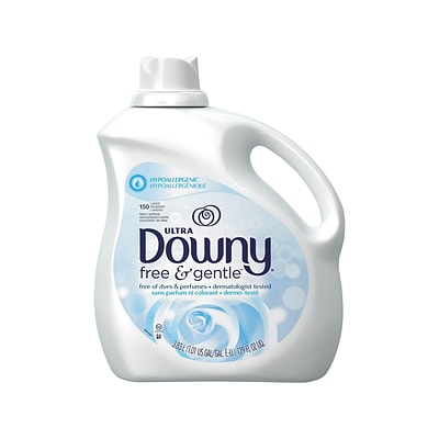 Downy Ultra Free & Gentle Fabric Softener, Unscented, 150 Loads, 129 oz. (31826)