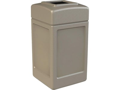 Commercial Zone PolyTec Indoor/Outdoor Trash Can w/ No Lid, Beige Polyethylene, 42 Gal. (732102)