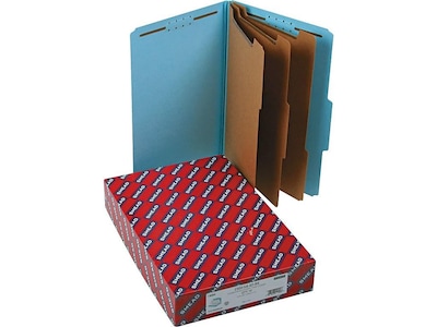 Smead Pressboard Classification Folders with SafeSHIELD Fasteners, 3 Expansion, Legal Size, 3 Divid