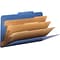 Smead Pressboard Classification Folders with SafeSHIELD Fasteners, Legal Size, 3 Dividers, Dark Blue